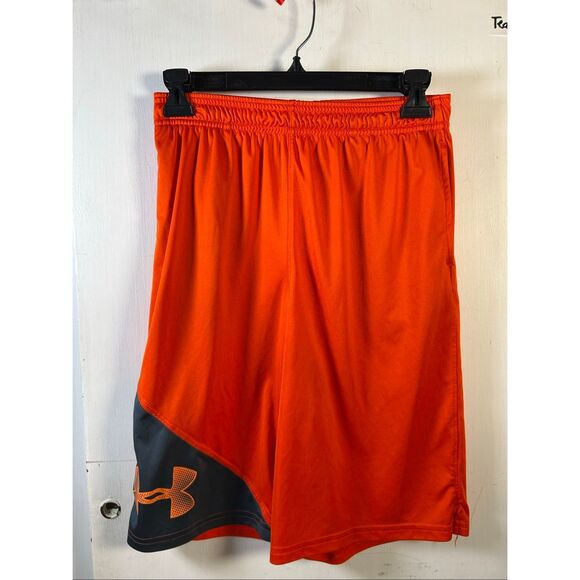 Under Armour Other - Under Armour UA orange/gray shorts large Youth BAsketball Gym Shorts
